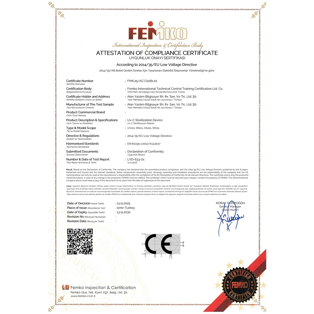 UV-C Sterilizasyon Robotu